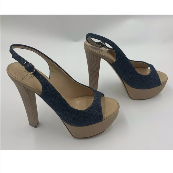 Giuseppe Zanotti Shoes - Giuseppe Zanotti The Denim Platform Sandal, Size 7, New With Box
